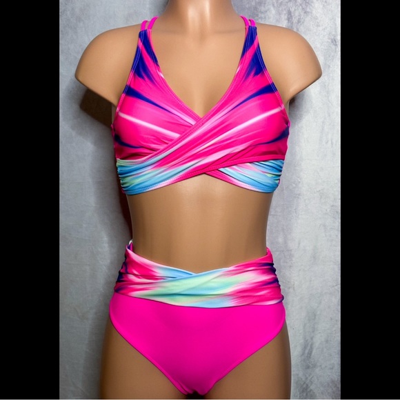 Other - Neon Pink, Colorblock, Bikini Set
